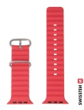 Swissten řemínek pro Apple Watch silikonový marine straps 42 / 44 / 45 / 49 mm, červená