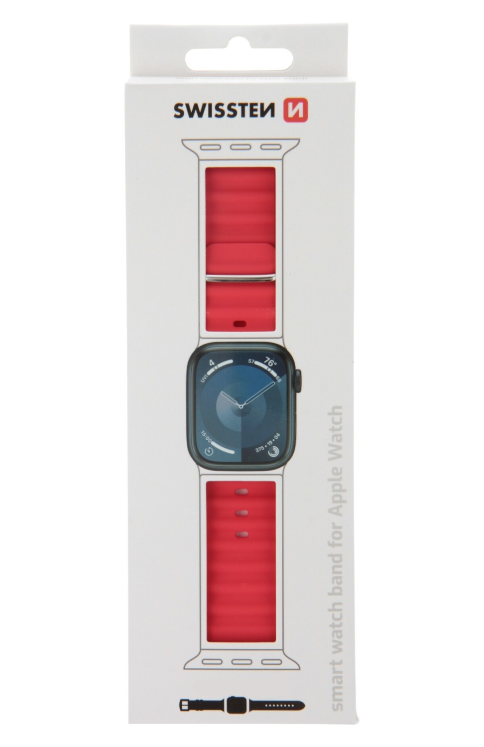 Swissten řemínek pro Apple Watch silikonový marine straps 42 / 44 / 45 / 49 mm, červená