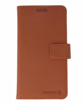 Flipové púzdro SWISSTEN LIBRO UNI BOOK II L, hnedá koženka (150 x 71 mm)