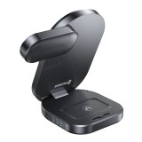 Skládací bezdrátová Qi2 nabíječka Swissten MagBase 3v1 (kompatibilní s MagSafe) černá