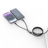 Nabíjecí kabel 2v1 Swissten 2v1 100W USB-C / USB-C + lightning 1,5m černá