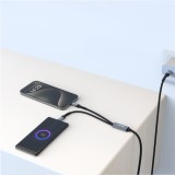 Nabíjecí kabel 2v1 Swissten 2v1 100W USB-C / USB-C + lightning 1,5m černá