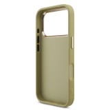 Guess PU Fixed Glitter 4G Metal Frame Zadní Kryt pro iPhone 17 Pro Gold