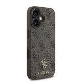Guess PU 4G Small Metal Logo MagSafe Zadní Kryt pro iPhone 16 Plus Brown