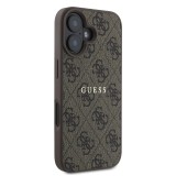 Guess PU 4G Classic Logo MagSafe Zadní Kryt pro iPhone 16 Plus Brown