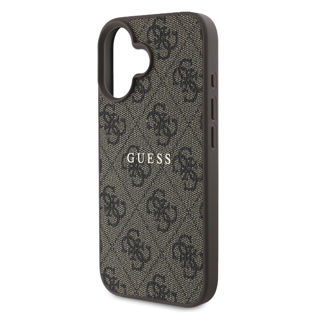 Guess PU 4G Classic Logo MagSafe Zadní Kryt pro iPhone 16 Plus Brown