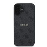 Guess PU 4G Classic Logo MagSafe Zadní Kryt pro iPhone 16 Plus Black