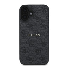 Zadný kryt Guess PU 4G Classic Logo MagSafe pre Apple iPhone 16 Plus, čierna