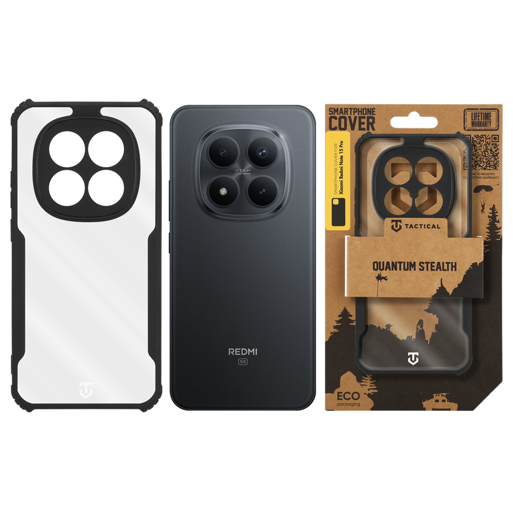 Tactical Quantum Stealth Kryt pro Xiaomi Redmi Note 15 Pro Clear/Black