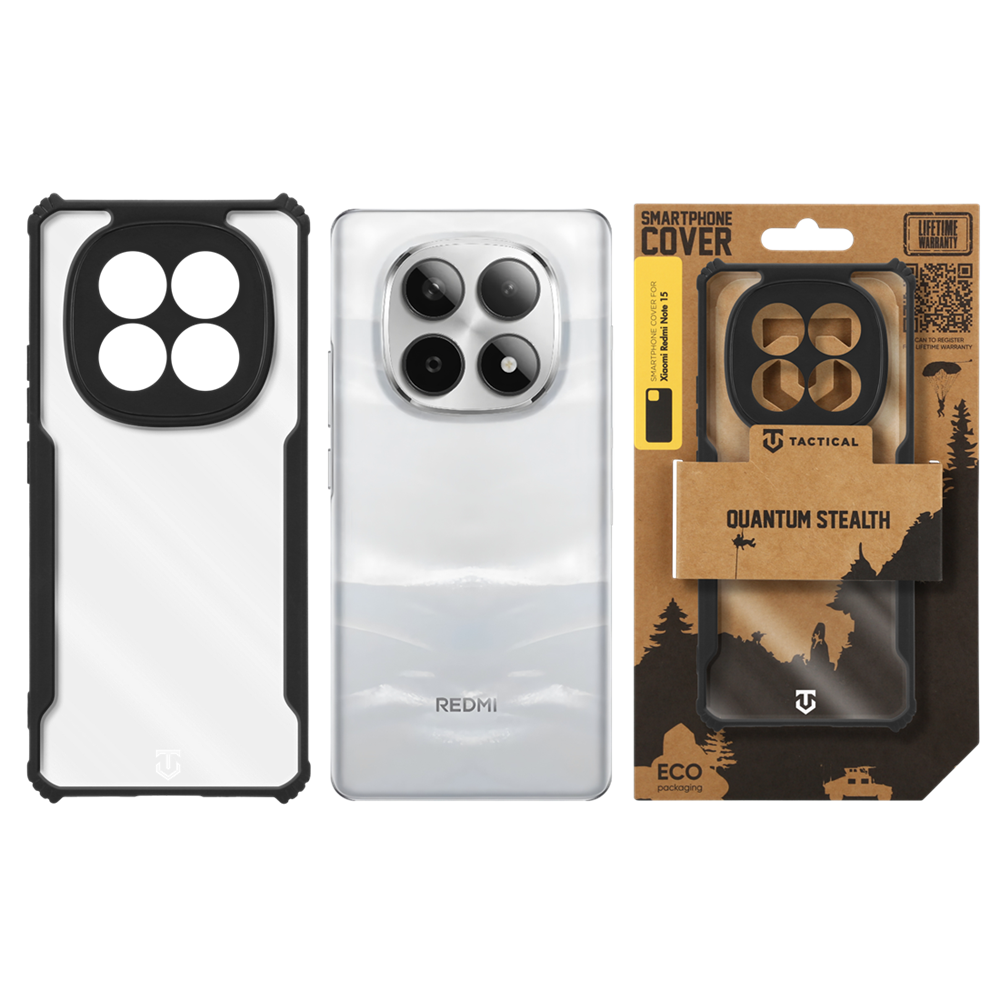 Tactical Quantum Stealth Kryt pro Xiaomi Redmi Note 15 5G Clear/Black