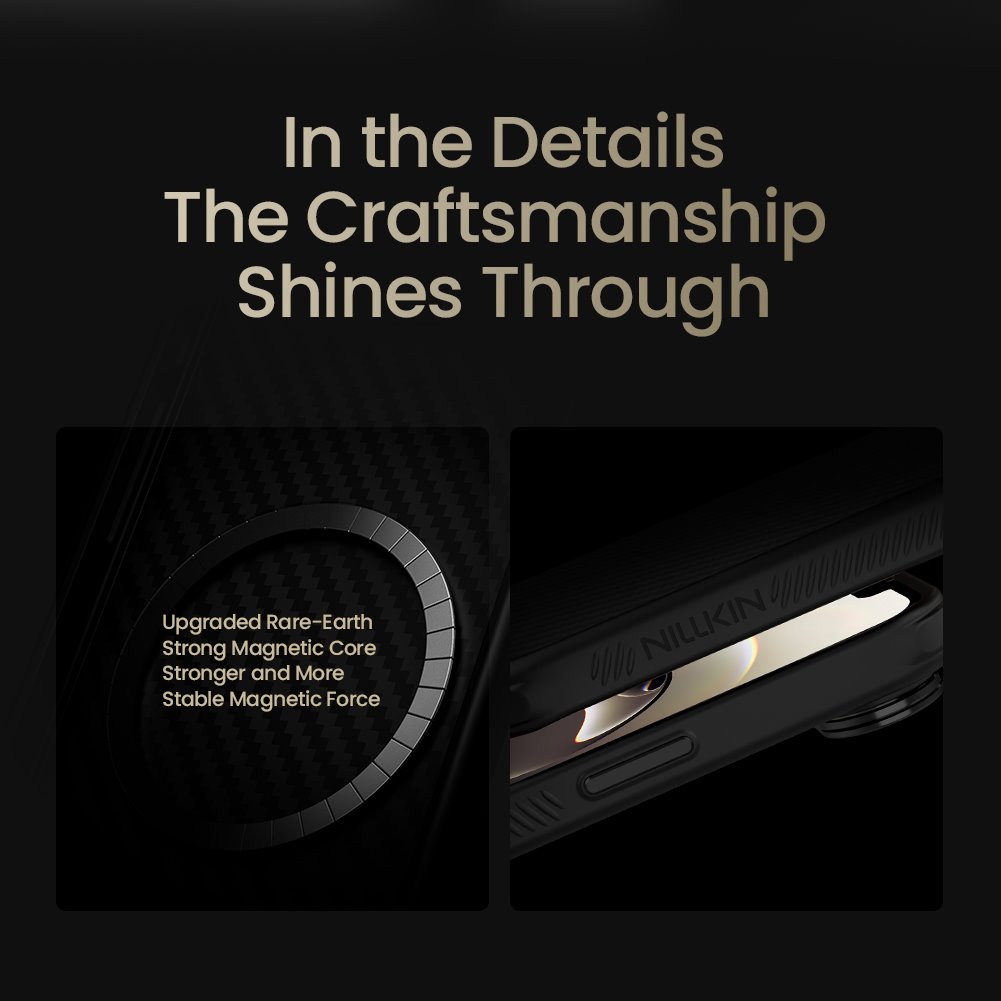 Nillkin CarboProp Aramid Magnetic Zadní Kryt pro Apple iPhone 17e/16e Black