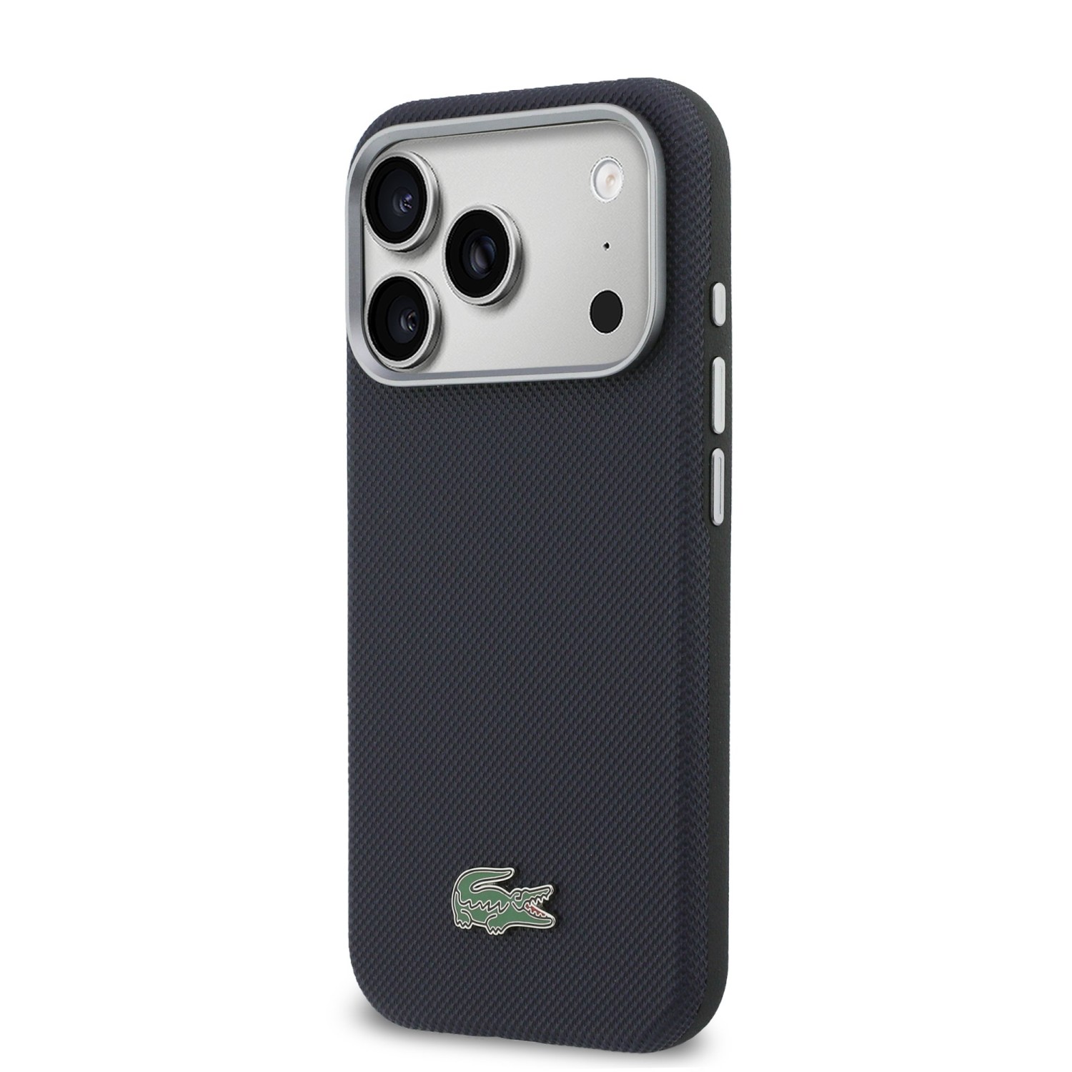 Lacoste PVC Petit Pique Semi Wrap MagSafe Kryt pro iPhone 17 Pro Max Navy