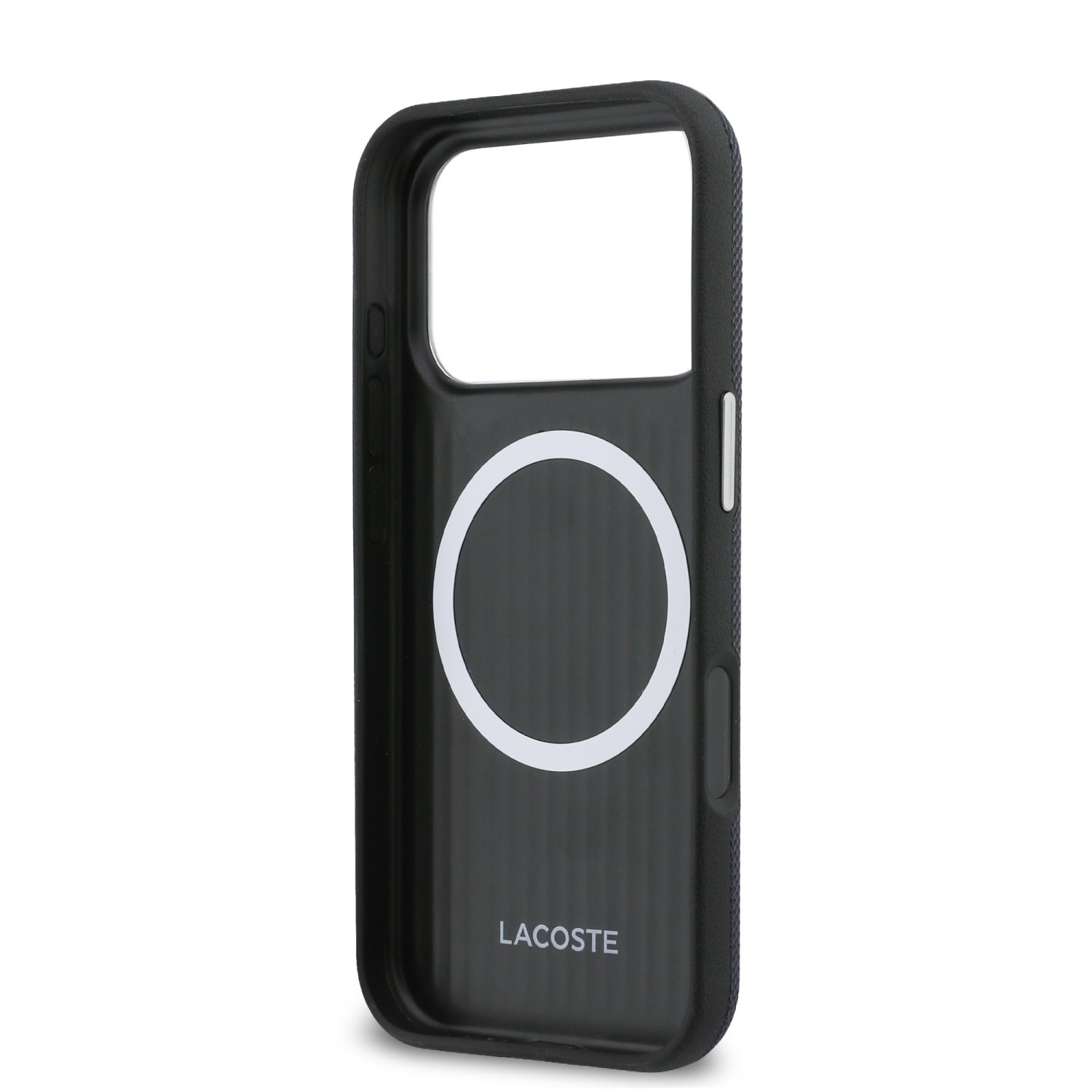 Lacoste PVC Petit Pique Semi Wrap MagSafe Kryt pro iPhone 17 Pro Max Navy