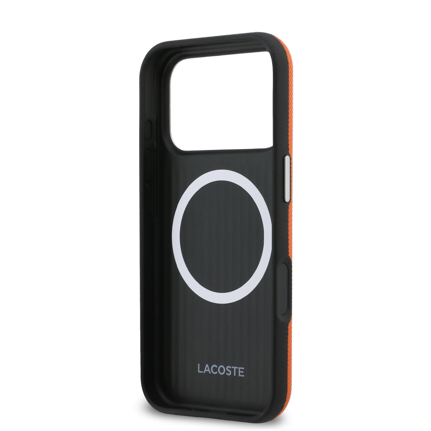 Lacoste PVC Petit Pique Semi Wrap MagSafe Kryt pro iPhone 17 Pro Max orange