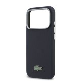 Lacoste PVC Petit Pique Semi Wrap MagSafe Kryt pro iPhone 17 Pro Navy