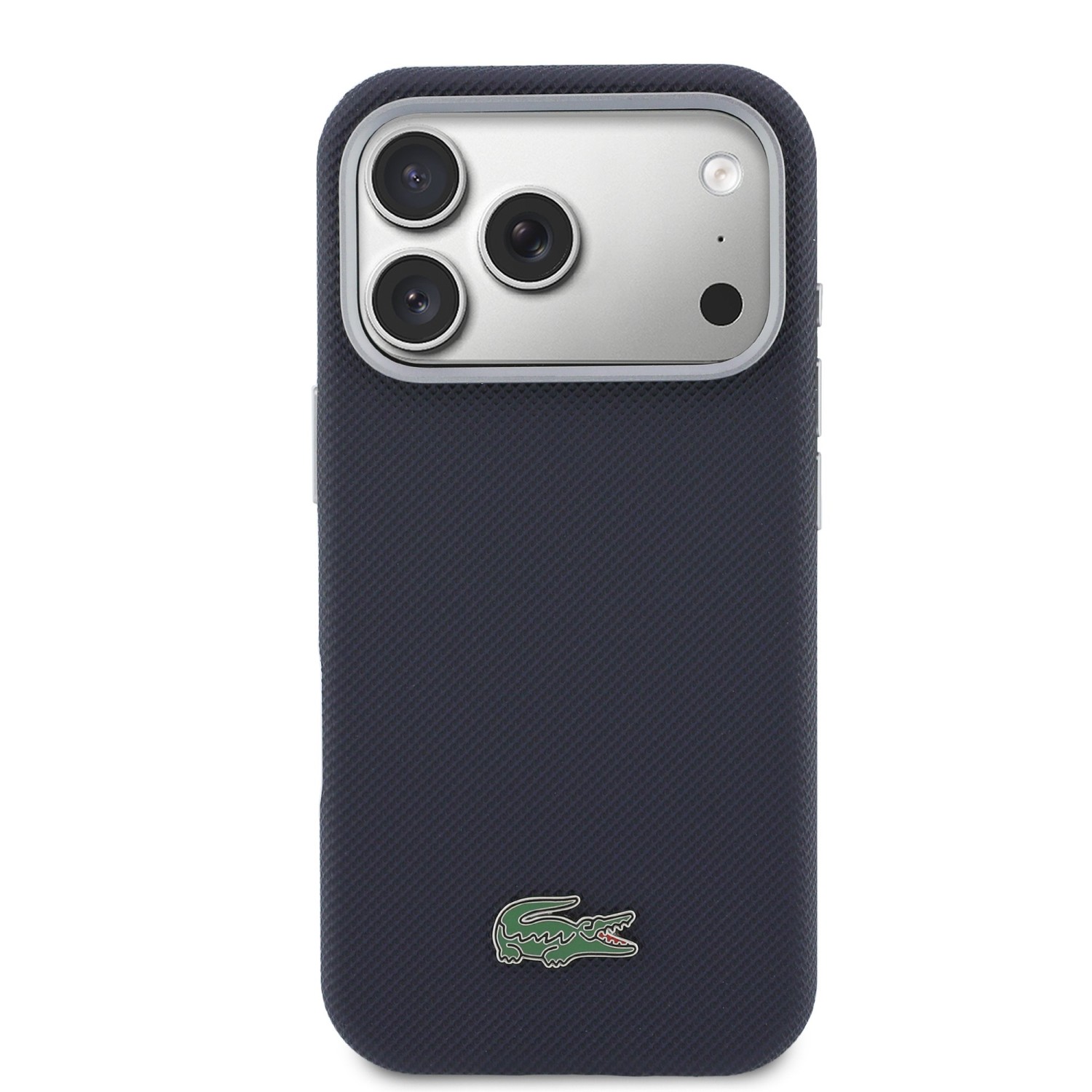 Lacoste PVC Petit Pique Semi Wrap MagSafe Kryt pro iPhone 17 Pro Navy