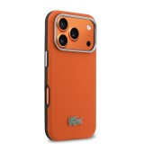 Lacoste PVC Petit Pique Semi Wrap MagSafe Kryt pro iPhone 17 Pro Orange