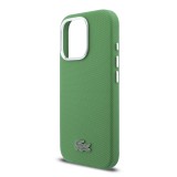 Lacoste PVC Iconic Petit Pique Metal Logo MagSafe Zadní Kryt pro iPhone 16 Pro Max Estragon Green