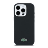 Lacoste PVC Iconic Petit Pique Metal Logo MagSafe Zadný Kryt pre iPhone 16 Pro Max Black