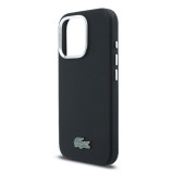 Lacoste PVC Iconic Petit Pique Metal Logo MagSafe Zadný Kryt pre iPhone 16 Pro Max Black