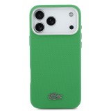 Lacoste PVC Iconic Petit Pique Metal MagSafe Zadný Kryt pre iPhone 17 Pre Max Green