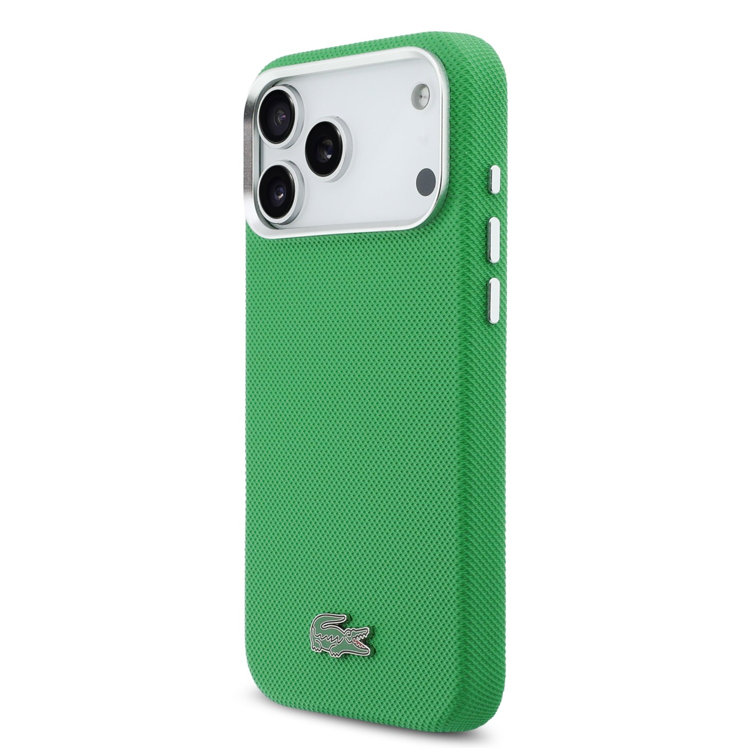 Lacoste PVC Iconic Petit Pique Metal MagSafe Zadný Kryt pre iPhone 17 Pre Max Green