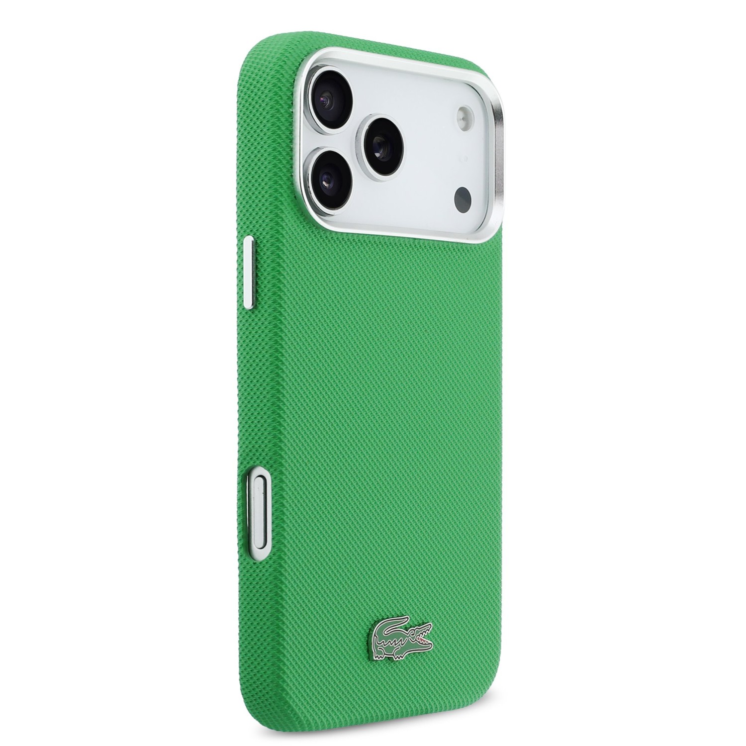 Lacoste PVC Iconic Petit Pique Metal MagSafe Zadný Kryt pre iPhone 17 Pre Max Green