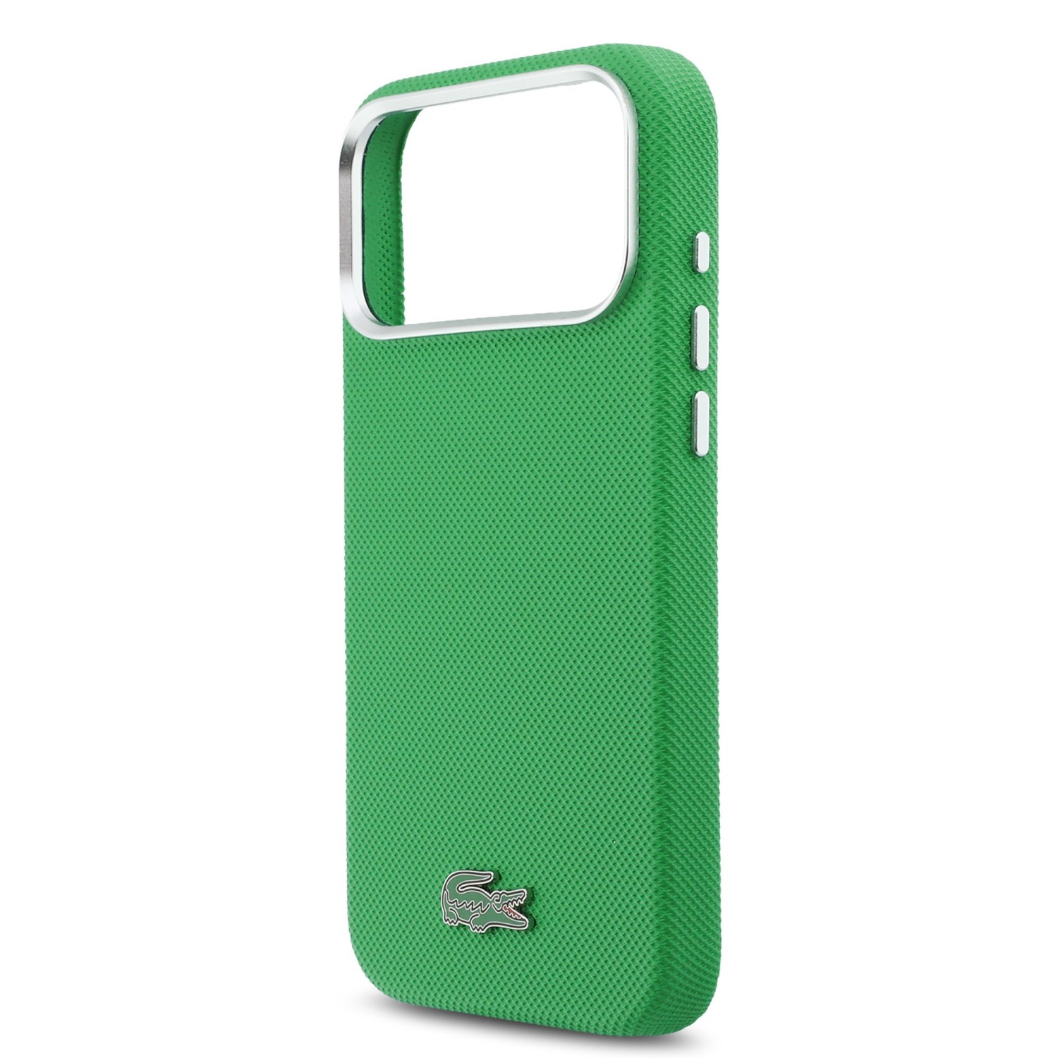 Lacoste PVC Iconic Petit Pique Metal MagSafe Zadný Kryt pre iPhone 17 Pre Max Green