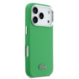 Lacoste PVC Iconic Petit Pique Metal Logo MagSafe Zadní Kryt pro iPhone 17 Pro Green