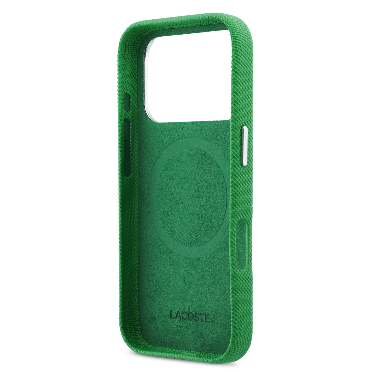 Lacoste PVC Iconic Petit Pique Metal Logo MagSafe Zadní Kryt pro iPhone 17 Pro Green