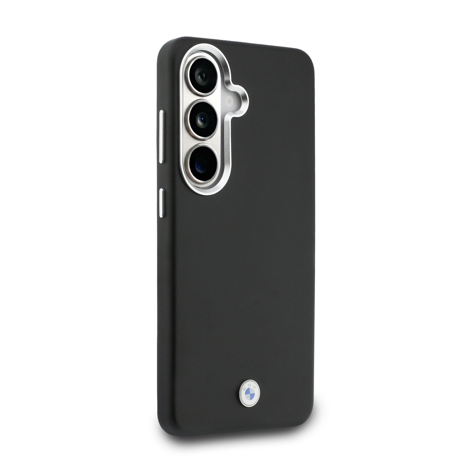 BMW Signature PU Leather Metal Logo Magnetic Zadní kryt pro Samsung Galaxy S26 Black