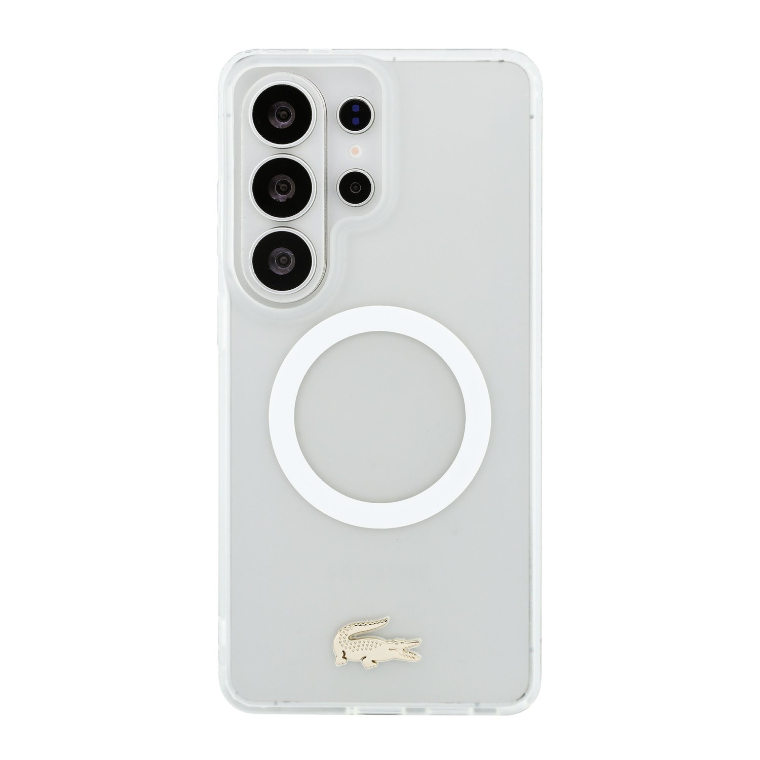 Lacoste PC/TPU Frosted Finish Gold Logo Magnetic Zadní Kryt pro Samsung Galaxy S26 Ultra White