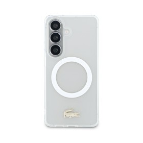 Zadný kryt Lacoste PC/TPU Frosted Finish Gold Logo Magnetic pre Samsung Galaxy S26, biela