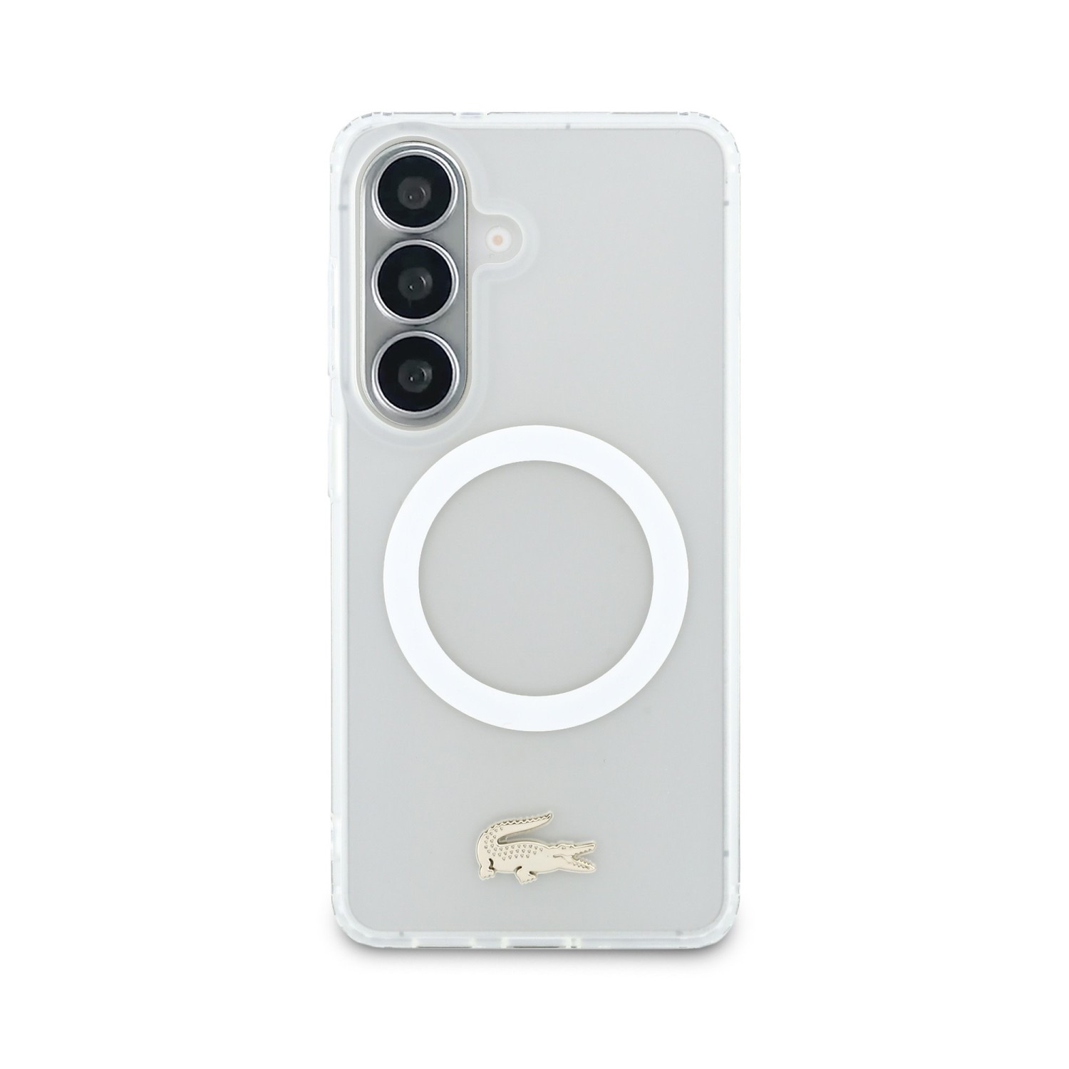 Lacoste PC/TPU Frosted Finish Gold Logo Magnetic Zadní Kryt pro Samsung Galaxy S26 White