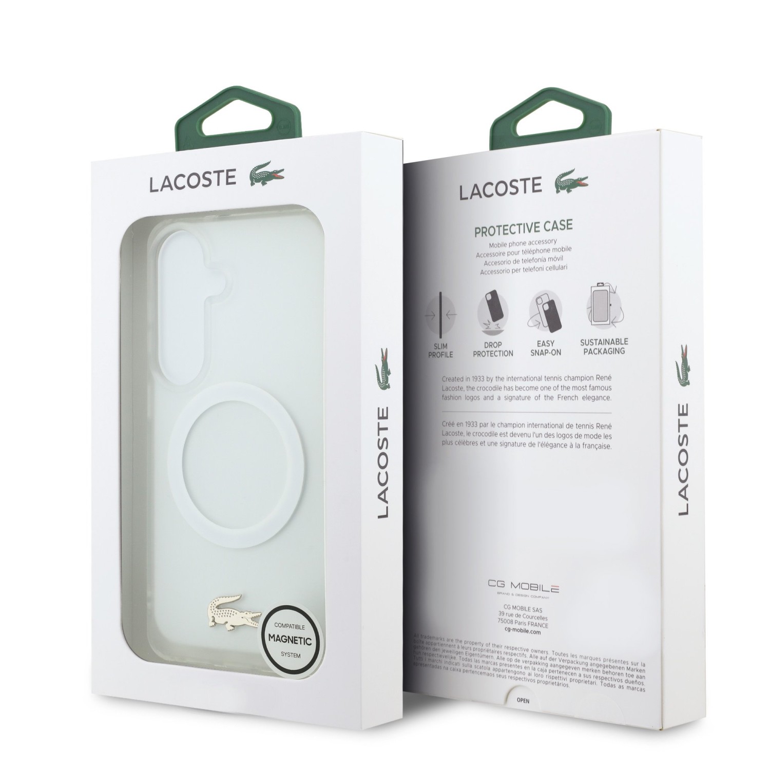Lacoste PC/TPU Frosted Finish Gold Logo Magnetic Zadní Kryt pro Samsung Galaxy S26 White