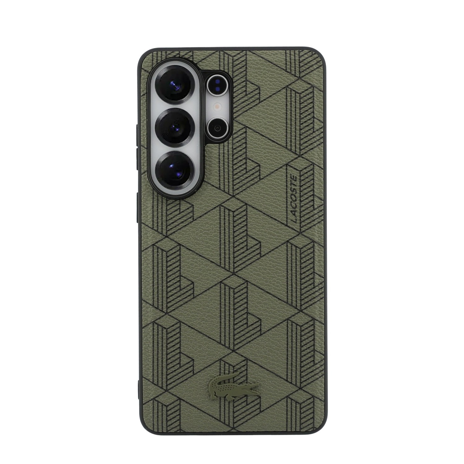 Lacoste PVC Blend Monogram Magnetic Zadní Kryt pro Samsung Galaxy S26 Ultra Khaki