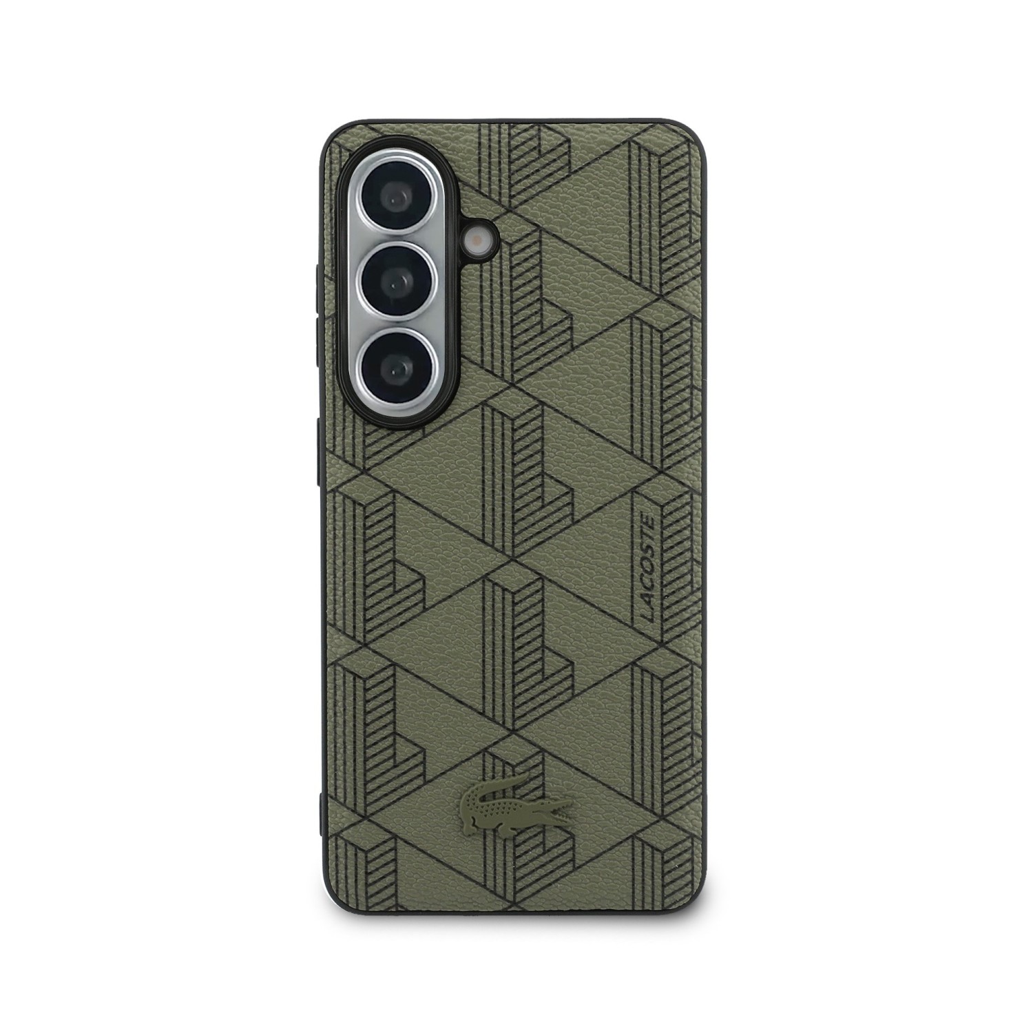 Lacoste PVC Blend Monogram Magnetic Zadní Kryt pro Samsung Galaxy S26 Khaki