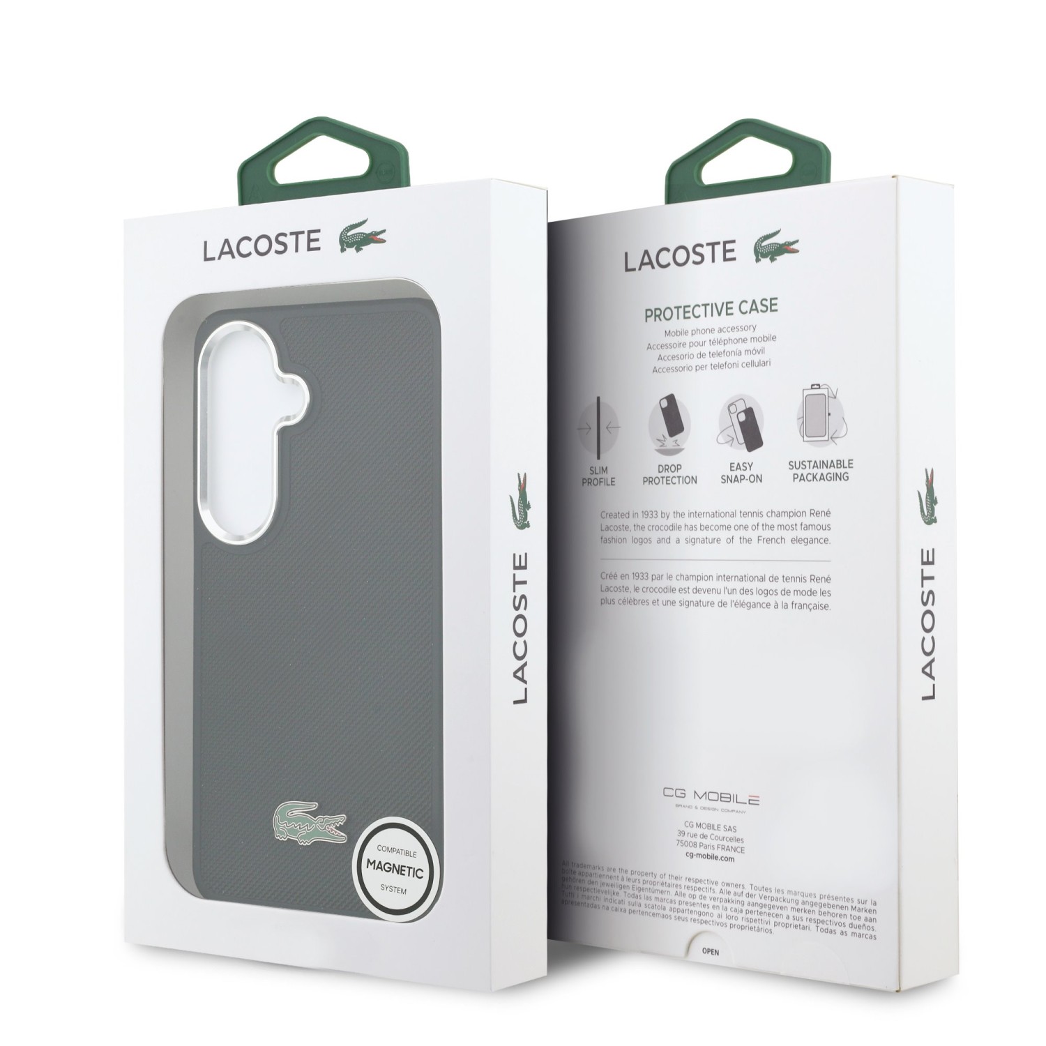 Lacoste Petit Pique Metal Logo Magnetic Zadní Kryt pro Samsung Galaxy S26 Black