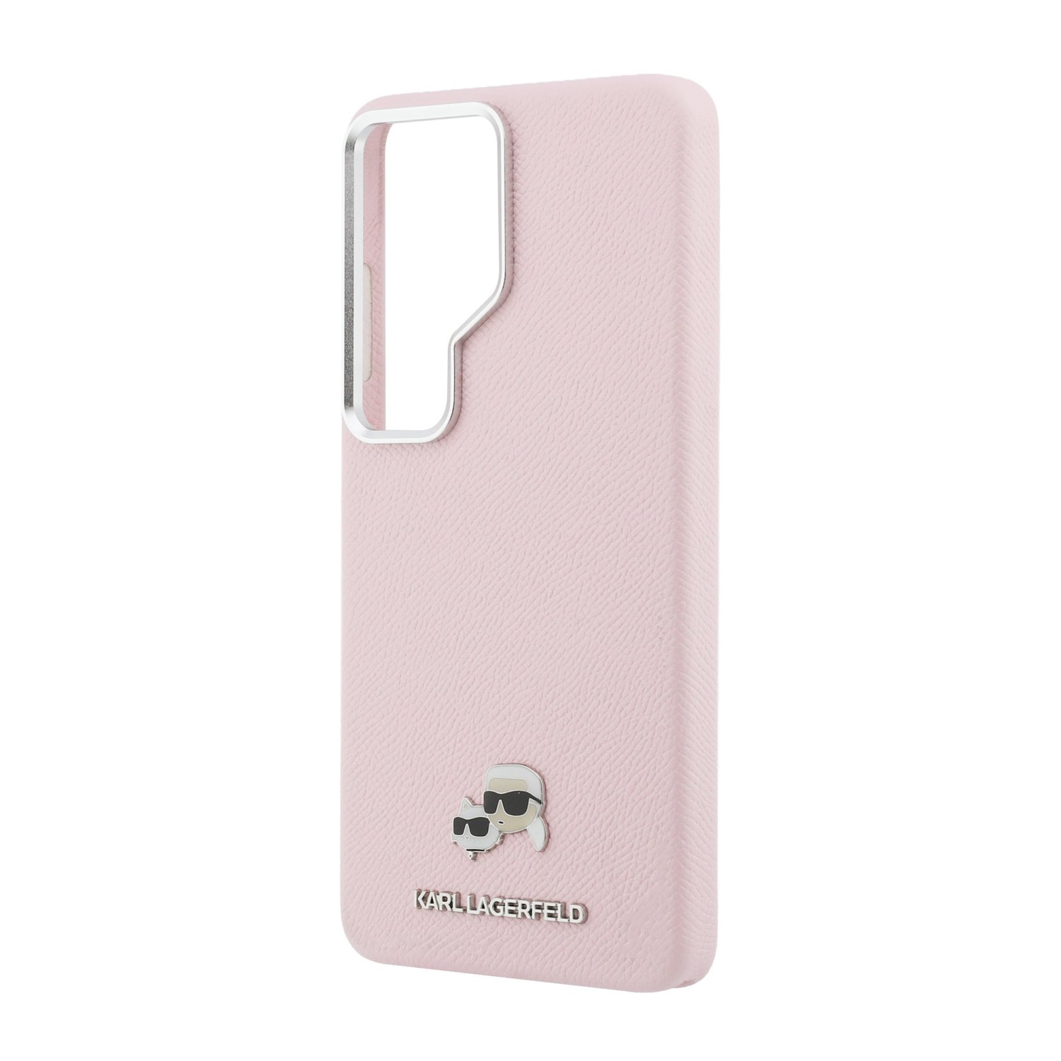 Karl Lagerfeld Grained PU Leather K&CH Heads Magnetic Zadní Kryt pro Samsung Galaxy S26 Ultra Pink