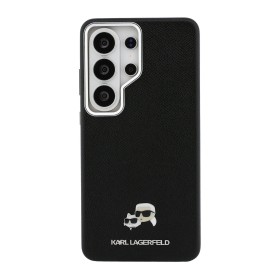 Zadný kryt Karl Lagerfeld Grained PU Leather K&amp;CH Heads Magnetic pre Samsung Galaxy S26 Ultra, čierna