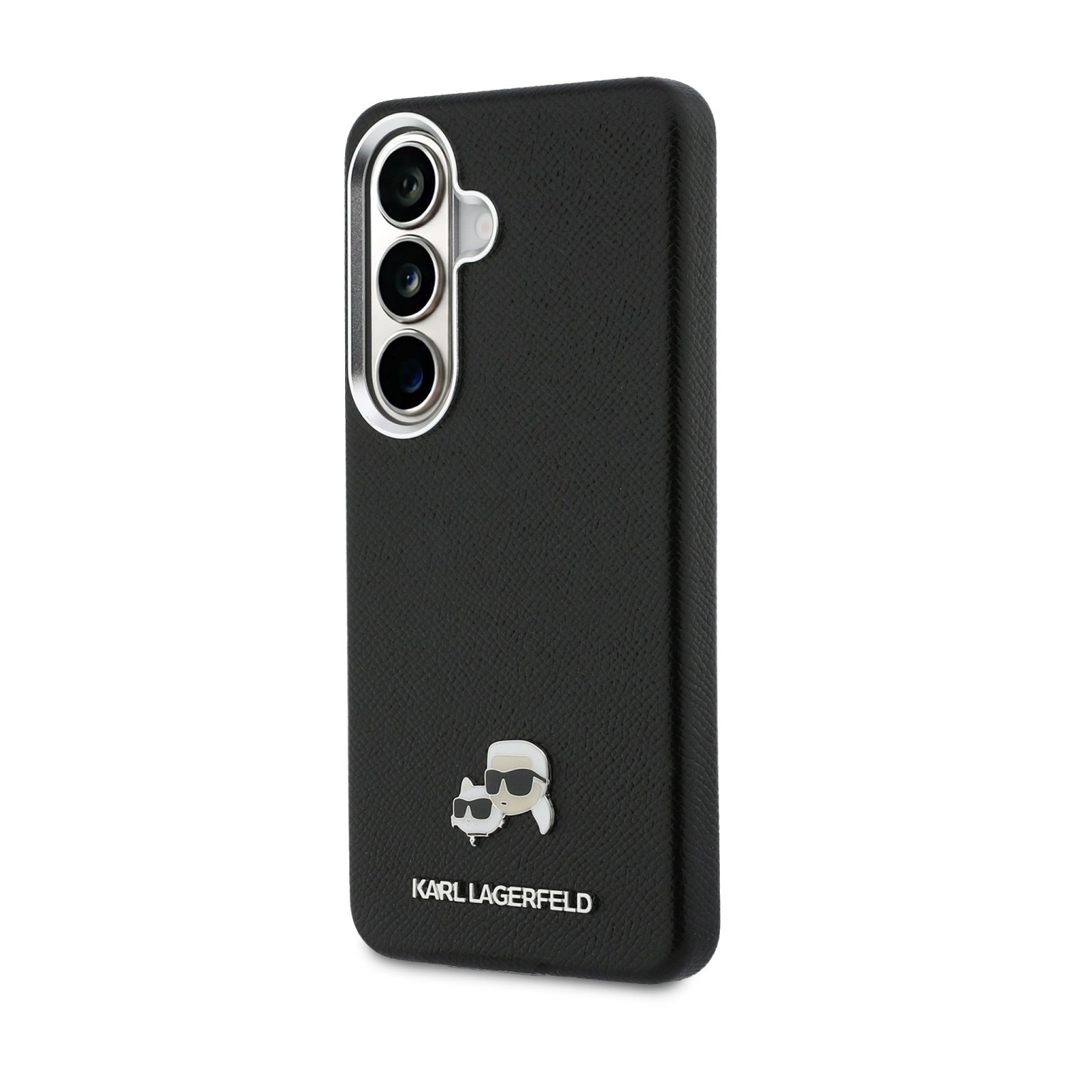 Karl Lagerfeld Grained PU Leather K&CH Heads Magnetic Zadní Kryt pro Samsung Galaxy S26+ Black