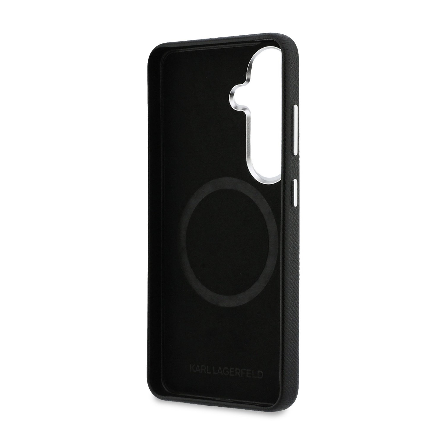 Karl Lagerfeld Grained PU Leather K&CH Heads Magnetic Zadní Kryt pro Samsung Galaxy S26 Black