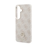 Guess PU Leather 4G Strass Logo Gold Frame Magnetic Zadní Kryt pro Samsung Galaxy S26 Pink
