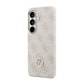 Zadný kryt Guess PU Leather 4G Strass Logo Gold Frame Magnetic pre Samsung Galaxy S26, ružová