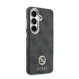 Guess PU Leather 4G Strass Logo Gold Frame Magnetic Zadní Kryt pro Samsung Galaxy S26 Black