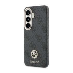 Zadný kryt Guess PU Leather 4G Strass Logo Gold Frame Magnetic pre Samsung Galaxy S26, čierna