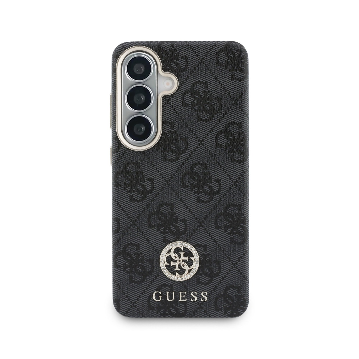 Guess PU Leather 4G Strass Logo Gold Frame Magnetic Zadní Kryt pro Samsung Galaxy S26 Black