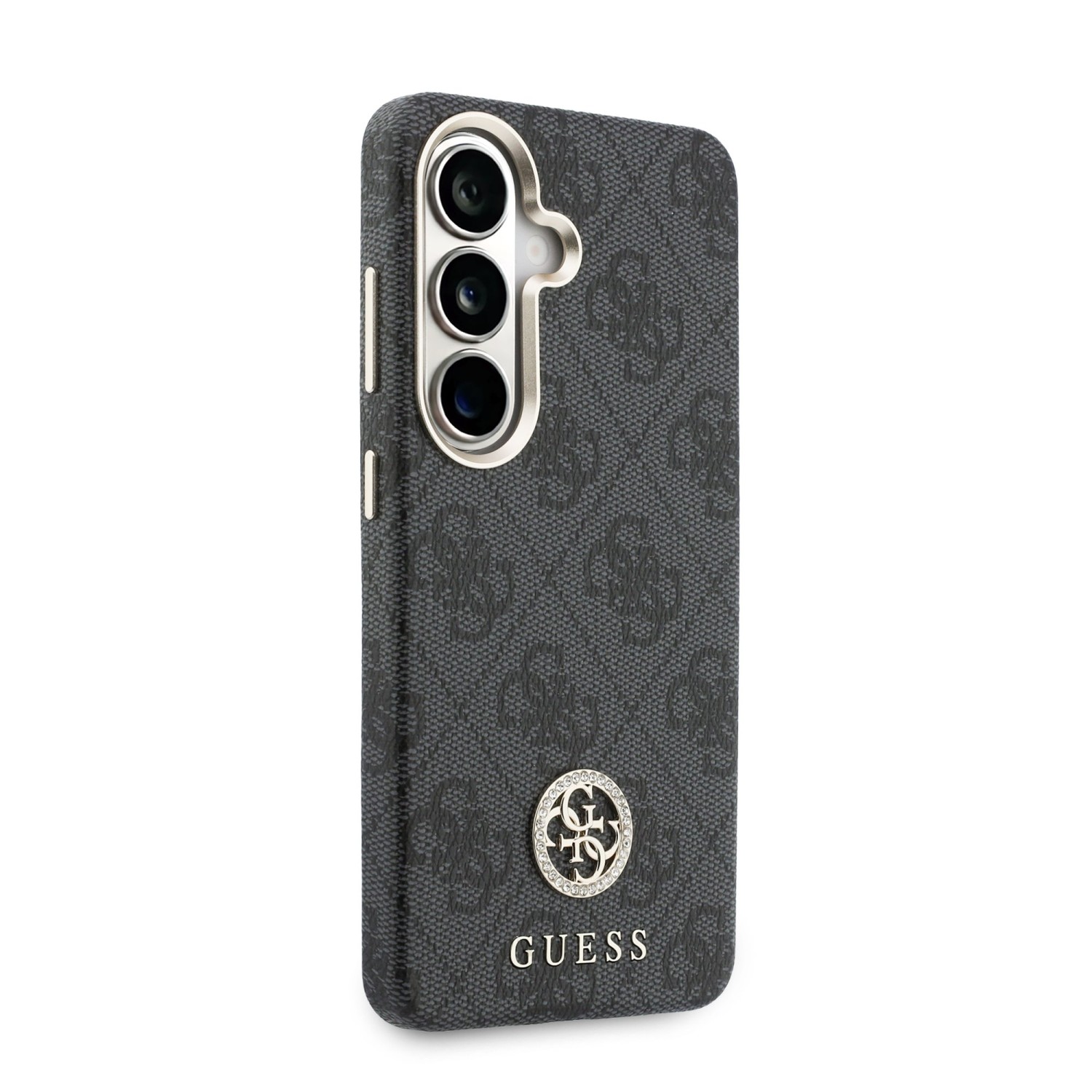 Guess PU Leather 4G Strass Logo Gold Frame Magnetic Zadní Kryt pro Samsung Galaxy S26 Black