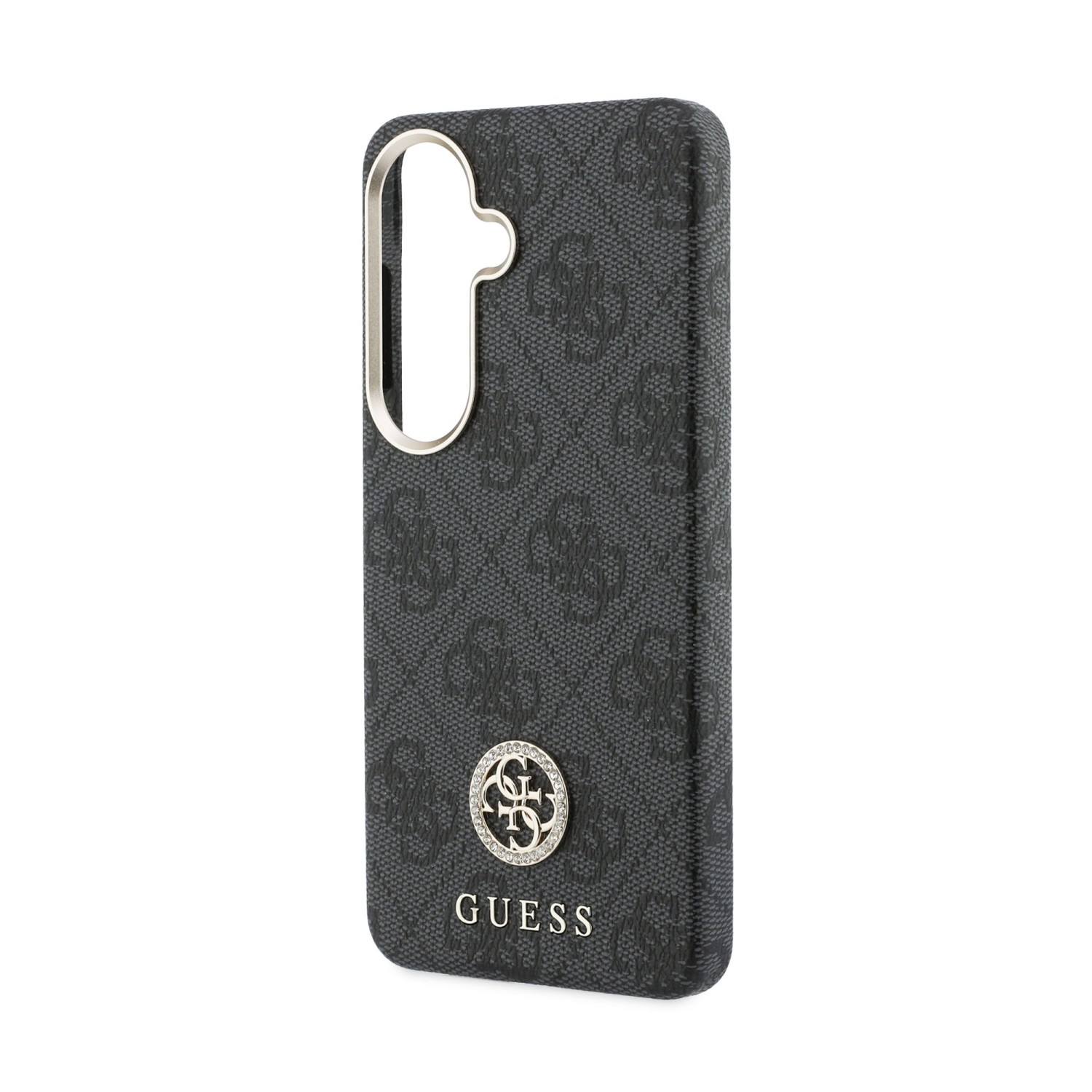 Guess PU Leather 4G Strass Logo Gold Frame Magnetic Zadní Kryt pro Samsung Galaxy S26 Black