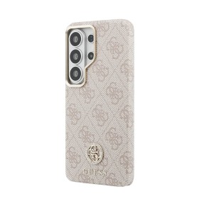 Zadný kryt Guess PU Leather 4G Strass Logo Gold Frame Magnetic pre Samsung Galaxy S26 Ultra, ružová